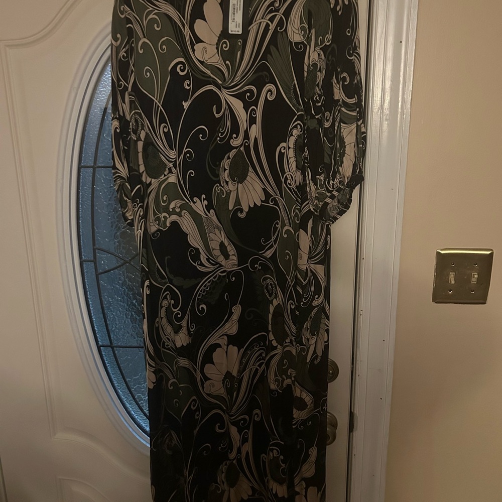 bryn Walker Black and Cream Maxi Dress